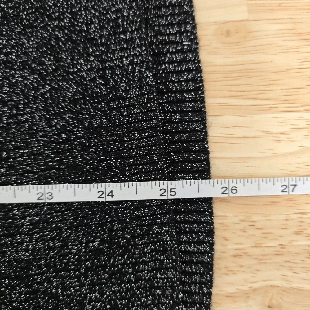 By Anthropologie Womens XL Black Silver Metallic Chevron Ribbed Knit Tank Top - Picture 6 of 8